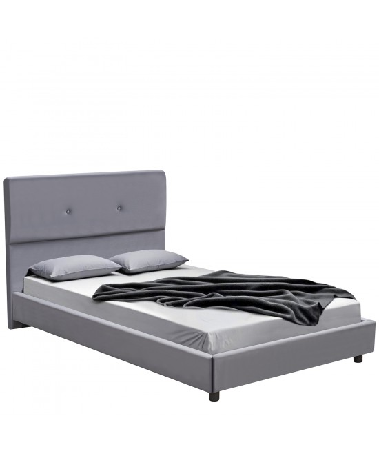 Κρεβάτι Ημίδιπλο ArteLibre TAMAHAWK Γκρι Ύφασμα Για Στρώμα 120x200cm