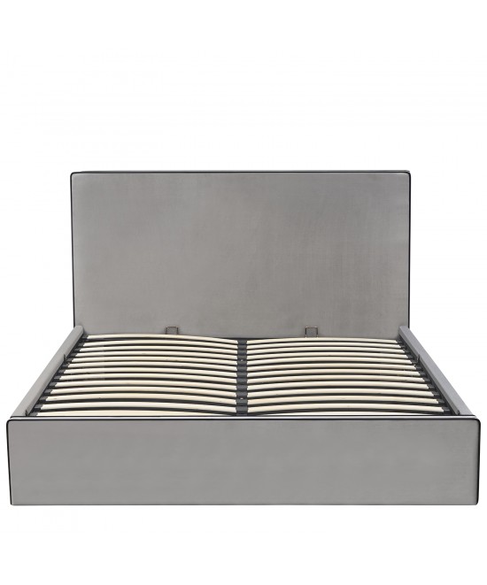 Κρεβάτι Υπέρδιπλο ArteLibre WICHITA Γκρι Ύφασμα Για Στρώμα 160x200cm