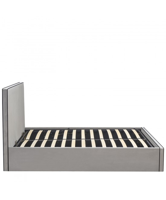 Κρεβάτι Υπέρδιπλο ArteLibre WICHITA Γκρι Ύφασμα Για Στρώμα 160x200cm