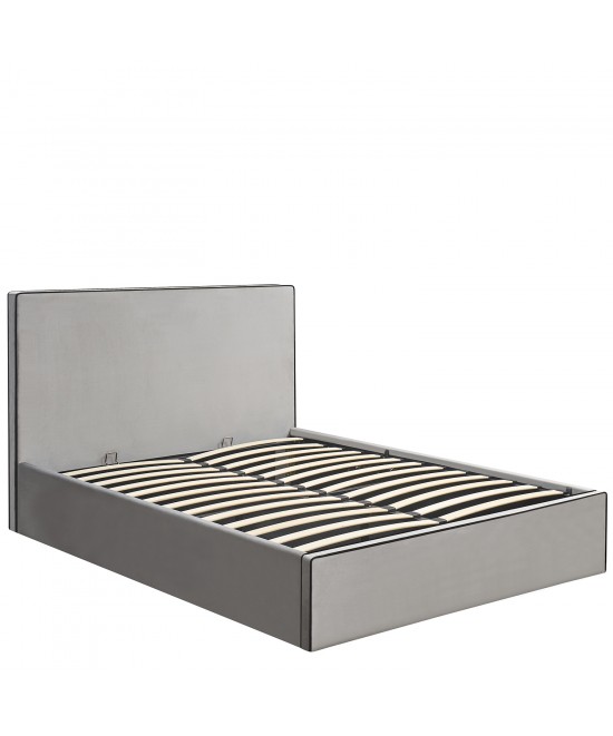 Κρεβάτι Υπέρδιπλο ArteLibre WICHITA Γκρι Ύφασμα Για Στρώμα 160x200cm