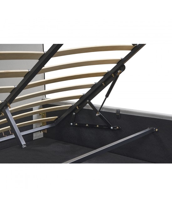 Κρεβάτι Υπέρδιπλο ArteLibre WICHITA Γκρι Ύφασμα Για Στρώμα 160x200cm