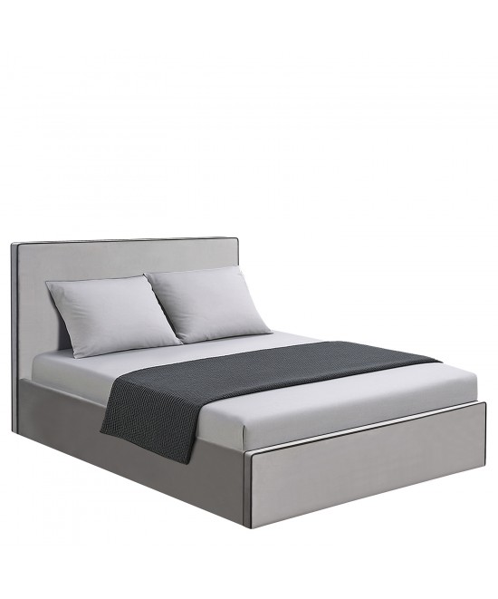 Κρεβάτι Υπέρδιπλο ArteLibre WICHITA Γκρι Ύφασμα Για Στρώμα 160x200cm