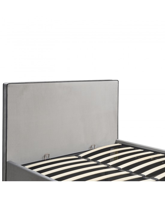 Κρεβάτι Υπέρδιπλο ArteLibre WICHITA Γκρι Ύφασμα Για Στρώμα 160x200cm