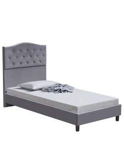 Κρεβάτι Μονό ArteLibre JUNIPER Γκρι Ύφασμα Για Στρώμα 90x200cm