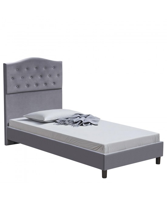 Κρεβάτι Μονό ArteLibre JUNIPER Γκρι Ύφασμα Για Στρώμα 90x200cm Κρεβάτι Μονό ArteLibre JUNIPER Γκρι Ύφασμα Για Στρώμα 90x200cm