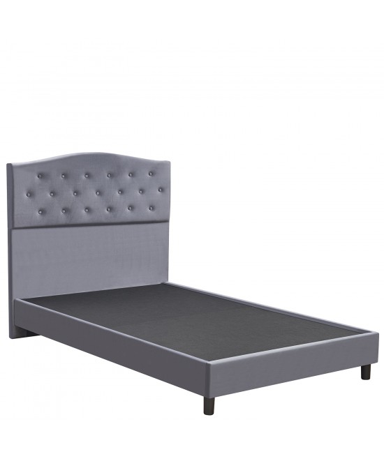 Κρεβάτι Ημίδιπλο ArteLibre JUNIPER Γκρι Ύφασμα Για Στρώμα 120x200cm