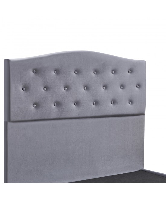 Κρεβάτι Ημίδιπλο ArteLibre JUNIPER Γκρι Ύφασμα Για Στρώμα 120x200cm