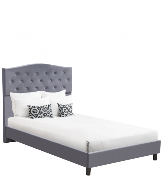 Κρεβάτι Ημίδιπλο ArteLibre JUNIPER Γκρι Ύφασμα Για Στρώμα 120x200cm