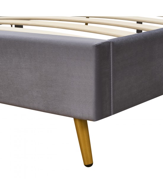 Κρεβάτι Υπέρδιπλο ArteLibre SEDONA Γκρι Ύφασμα Για Στρώμα 160x200cm