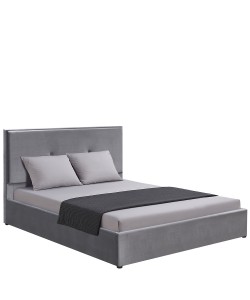 Κρεβάτι Υπέρδιπλο ArteLibre YUMA Γκρι Ύφασμα Για Στρώμα 160x200cm