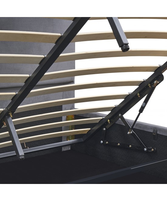 Κρεβάτι Υπέρδιπλο ArteLibre YUMA Γκρι Ύφασμα Για Στρώμα 160x200cm