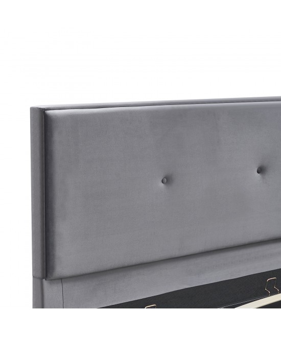 Κρεβάτι Υπέρδιπλο ArteLibre YUMA Γκρι Ύφασμα Για Στρώμα 160x200cm