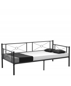 Καναπές Κρεβάτι ArteLibre CIMARRON Μαύρο Μέταλλο 197.5x96x75cm (Στρώμα 90x190cm)