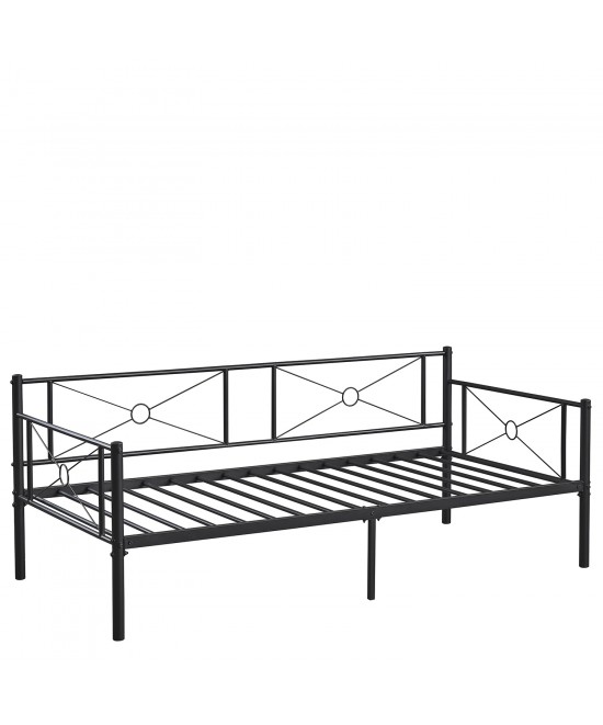 Καναπές Κρεβάτι ArteLibre CIMARRON Μαύρο Μέταλλο 197.5x96x75cm (Στρώμα 90x190cm)