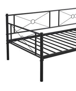 Καναπές Κρεβάτι ArteLibre CIMARRON Μαύρο Μέταλλο 197.5x96x75cm (Στρώμα 90x190cm)