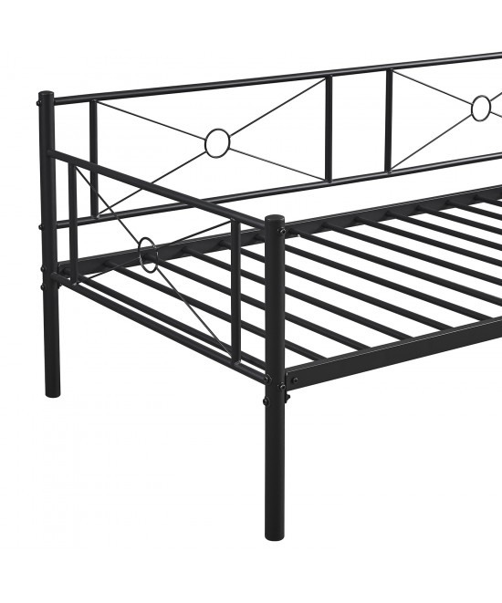 Καναπές Κρεβάτι ArteLibre CIMARRON Μαύρο Μέταλλο 197.5x96x75cm (Στρώμα 90x190cm)