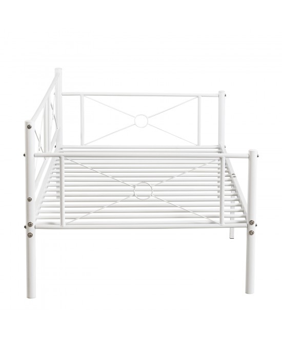 Καναπές Κρεβάτι ArteLibre CIMARRON Λευκό Μέταλλο 197.5x96x75cm (Στρώμα 90x190cm)