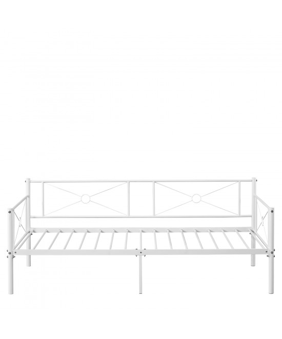 Καναπές Κρεβάτι ArteLibre CIMARRON Λευκό Μέταλλο 197.5x96x75cm (Στρώμα 90x190cm)