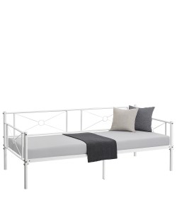 Καναπές Κρεβάτι ArteLibre CIMARRON Λευκό Μέταλλο 197.5x96x75cm (Στρώμα 90x190cm)