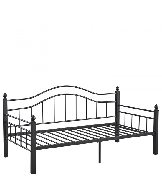Καναπές Κρεβάτι ArteLibre PECOS Μαύρο Μέταλλο 200x98x99cm (Στρώμα 90x190cm)