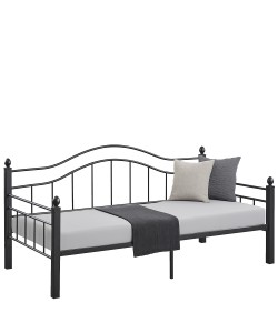 Καναπές Κρεβάτι ArteLibre PECOS Μαύρο Μέταλλο 200x98x99cm (Στρώμα 90x190cm)