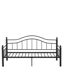 Καναπές Κρεβάτι ArteLibre PECOS Μαύρο Μέταλλο 200x98x99cm (Στρώμα 90x190cm)