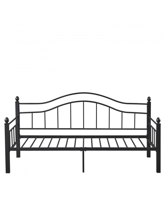 Καναπές Κρεβάτι ArteLibre PECOS Μαύρο Μέταλλο 200x98x99cm (Στρώμα 90x190cm)