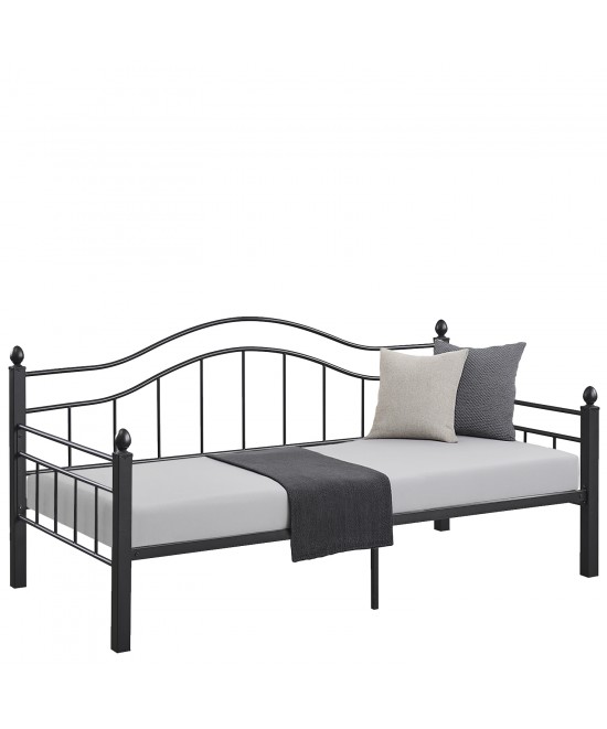 Καναπές Κρεβάτι ArteLibre PECOS Μαύρο Μέταλλο 200x98x99cm (Στρώμα 90x190cm)
