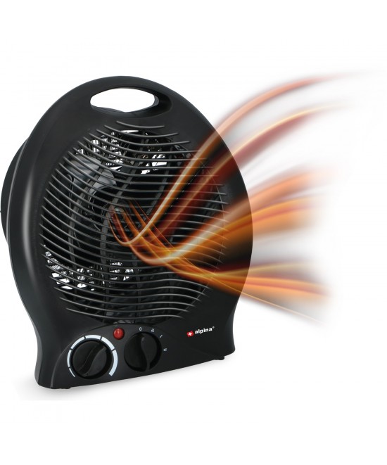 Αερόθερμο Με 2 Επιλογές Θερμοκρασίας Μαύρο 2000W 22x13x27cm ALPINA