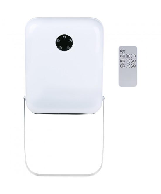 Αερόθερμο Μπάνιου Επιτοίχιο Ψηφιακό Με Κρεμάστρα Πετσέτας Και Τηλεχειριστήριο Λευκό IP22 750/2000W ALPINA