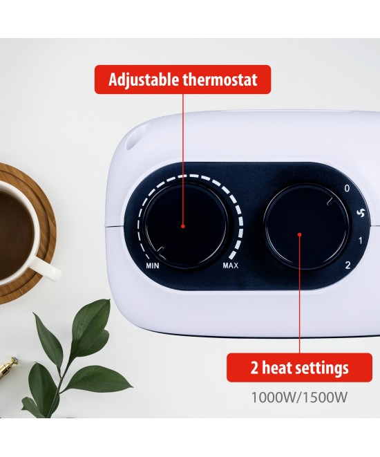 Φορητό Αερόθερμο 2-Σε-1 1500W Λευκό/Μαύρο 16x10x22cm ALPINA