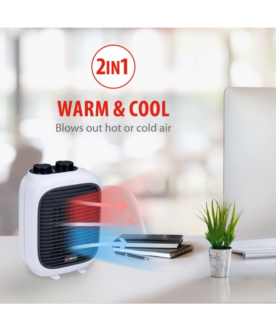 Φορητό Αερόθερμο 2-Σε-1 1500W Λευκό/Μαύρο 16x10x22cm ALPINA