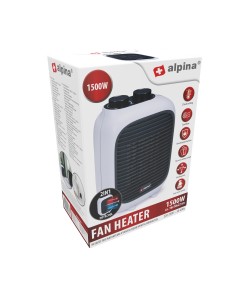 Φορητό Αερόθερμο 2-Σε-1 1500W Λευκό/Μαύρο 16x10x22cm ALPINA