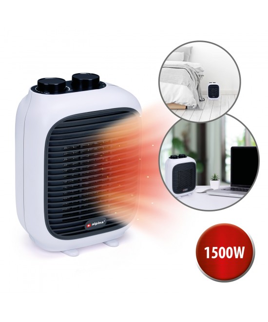 Φορητό Αερόθερμο 2-Σε-1 1500W Λευκό/Μαύρο 16x10x22cm ALPINA