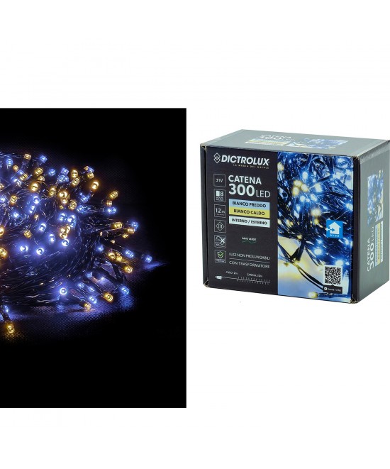 300 LED Εσωτ. & Εξωτ. Χώρου Με 8 Προγράμματα Και Μετασχηματιστή Ψυχρό/Θερμό Λευκό Φως Πράσινο Καλώδιο Μη Επεκτεινόμενο I