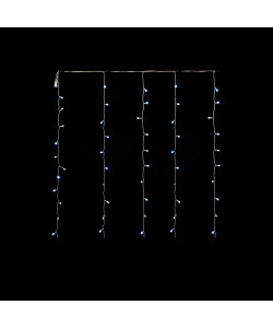 120 LED Κουρτίνα Εξωτερικού Χώρου Ψυχρό Λευκό Φως Διάφανο Καλώδιο 1x3m