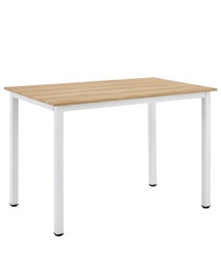 Τραπέζι Τραπεζαρίας ArteLibre VERDELL Sonoma/Λευκό Μέταλλο/Μοριοσανίδα 110x70x76cm