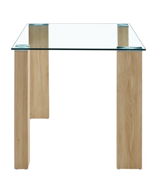 Τραπέζι Τραπεζαρίας ArteLibre ASHMOOR Φυσικό Γυαλί/Ξύλο 140x80x75cm