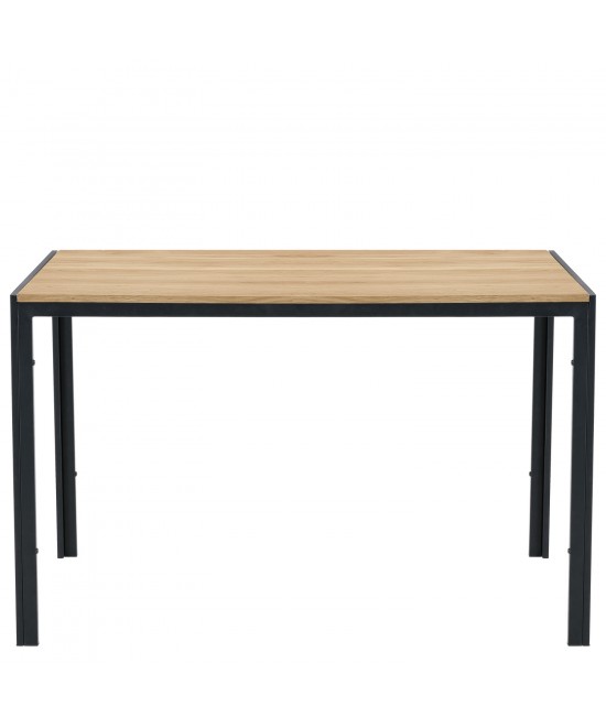 Τραπέζι Τραπεζαρίας ArteLibre CRESTMERE Sonoma/Μαύρο Μέταλλο/Μοριοσανίδα 120x70x75cm