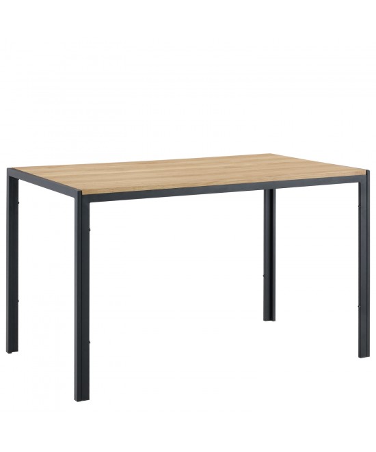 Τραπέζι Τραπεζαρίας ArteLibre CRESTMERE Sonoma/Μαύρο Μέταλλο/Μοριοσανίδα 120x70x75cm