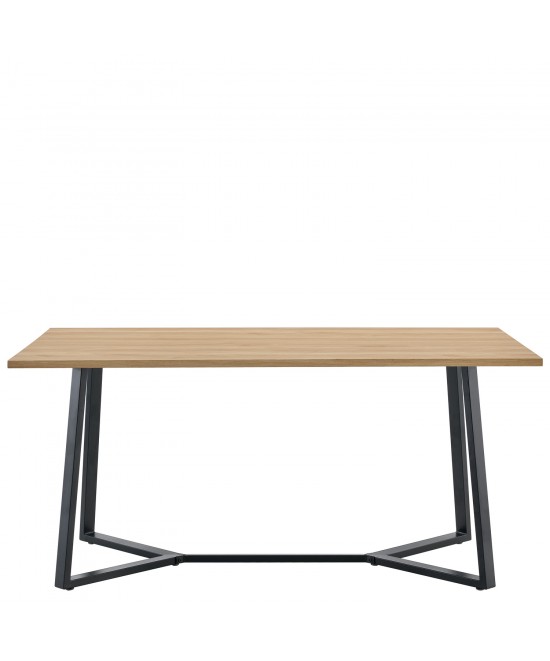 Τραπέζι Τραπεζαρίας ArteLibre DUNSMERE Sonoma/Μαύρο Μέταλλο/Μοριοσανίδα 160x90x75cm