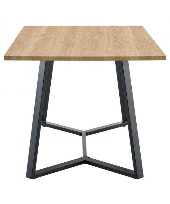 Τραπέζι Τραπεζαρίας ArteLibre DUNSMERE Sonoma/Μαύρο Μέταλλο/Μοριοσανίδα 160x90x75cm