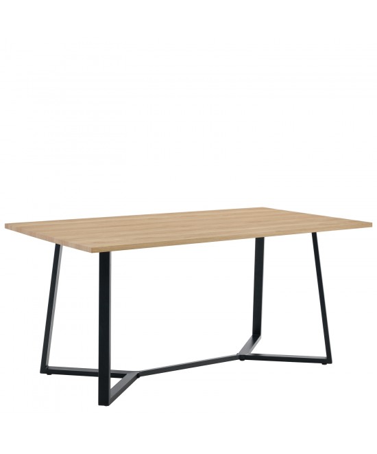 Τραπέζι Τραπεζαρίας ArteLibre DUNSMERE Sonoma/Μαύρο Μέταλλο/Μοριοσανίδα 160x90x75cm