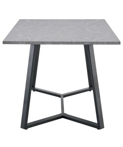 Τραπέζι Τραπεζαρίας ArteLibre DUNSMERE Γκρι Μάρμαρο/Μαύρο Μέταλλο/Μοριοσανίδα 160x90x75cm