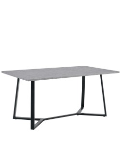 Τραπέζι Τραπεζαρίας ArteLibre DUNSMERE Γκρι Μάρμαρο/Μαύρο Μέταλλο/Μοριοσανίδα 160x90x75cm