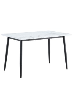 Τραπέζι Τραπεζαρίας ArteLibre IRWELL Λευκό Μάρμαρο/Μαύρο Μέταλλο/Μοριοσανίδα 120x80x75cm