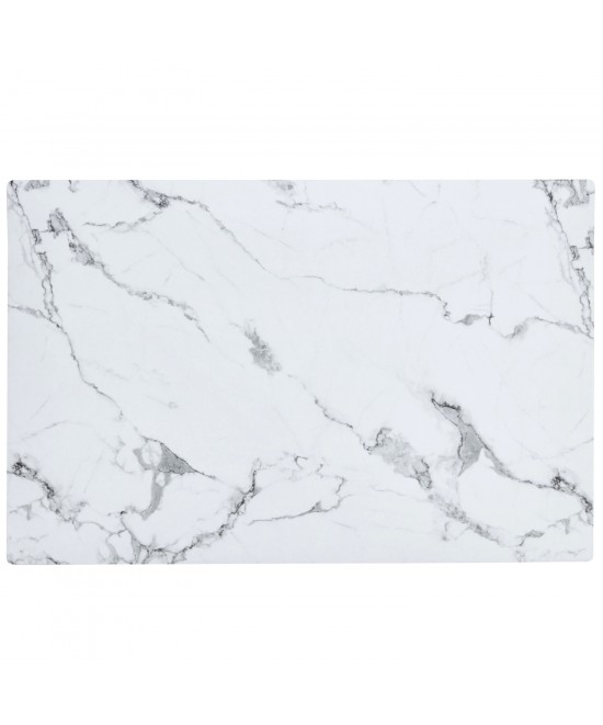 Τραπέζι Τραπεζαρίας ArteLibre IRWELL Λευκό Μάρμαρο/Μαύρο Μέταλλο/Μοριοσανίδα 120x80x75cm