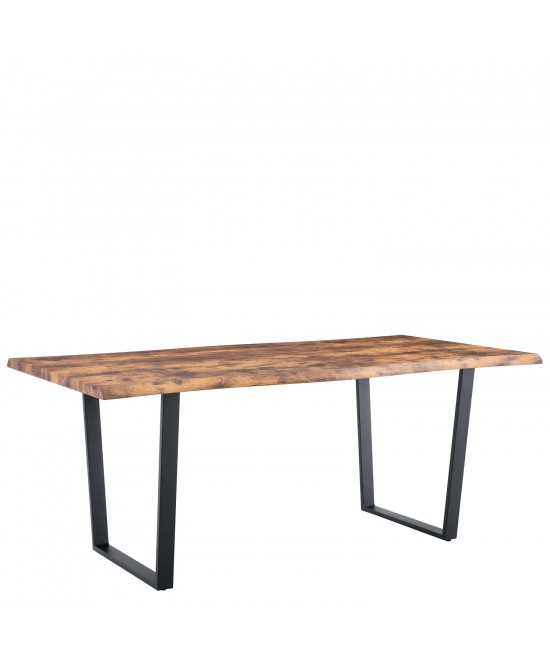 Σετ Τραπεζαρία (2+1) ArteLibre NORTHAM Καρυδί/Μαύρο Μέταλλο/Ξύλο