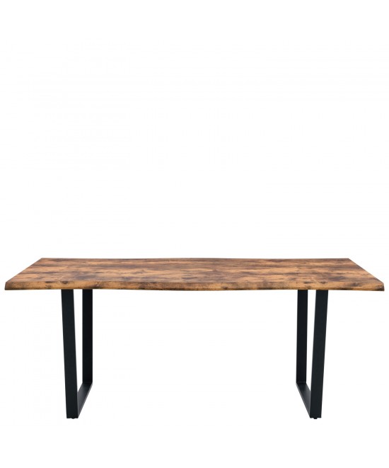 Σετ Τραπεζαρία (2+1) ArteLibre NORTHAM Καρυδί/Μαύρο Μέταλλο/Ξύλο