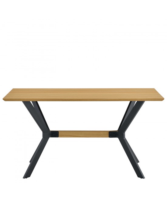 Τραπέζι Τραπεζαρίας ArteLibre ELDRIDGE Sonoma/Μαύρο Μέταλλο/Μοριοσανίδα 160x80x74cm